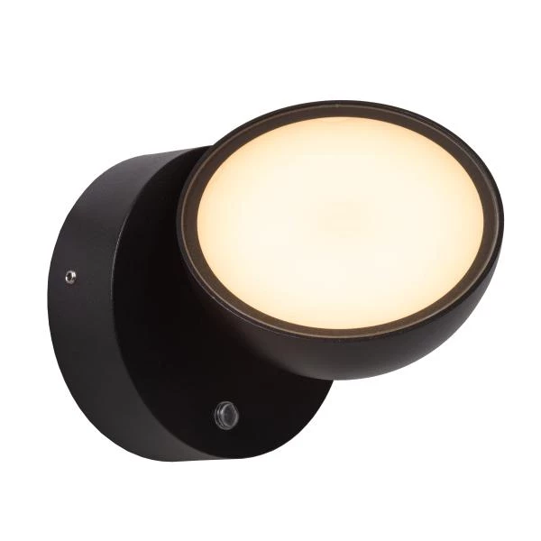 Lucide FINN - Lámpara de pared Dentro/Fuera - LED - 1x12W 3000K - IP54 - Sensor día/noche - Negro - DETAIL 1